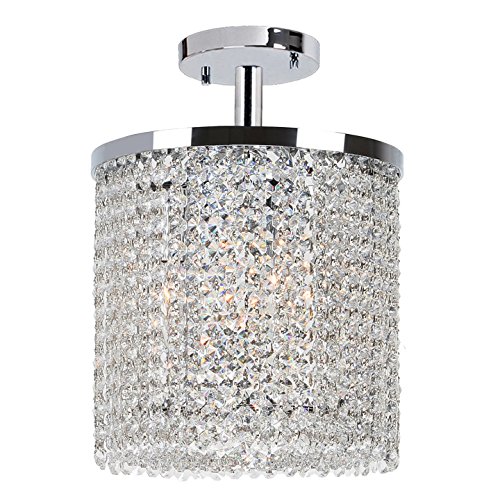 Prism 3 Light Chrome Finish with Clear Crystal Ceiling Light
