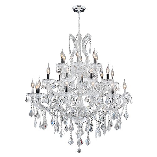 Maria Theresa Collection 28 Light Chrome Finish and Clear Crystal Chandelier 38