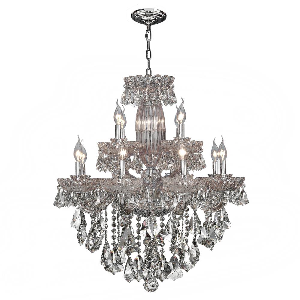Olde World Collection 12 Light Chrome Finish Crystal Chandelier 31" D x 31" H Two 2 Tier Large