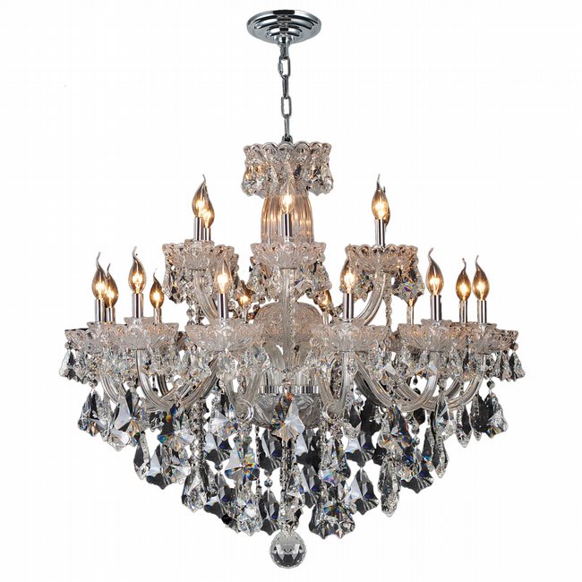 Olde World Collection 18 Light Chrome Finish Crystal Chandelier 39" D x 34" H Two 2 Tier Large