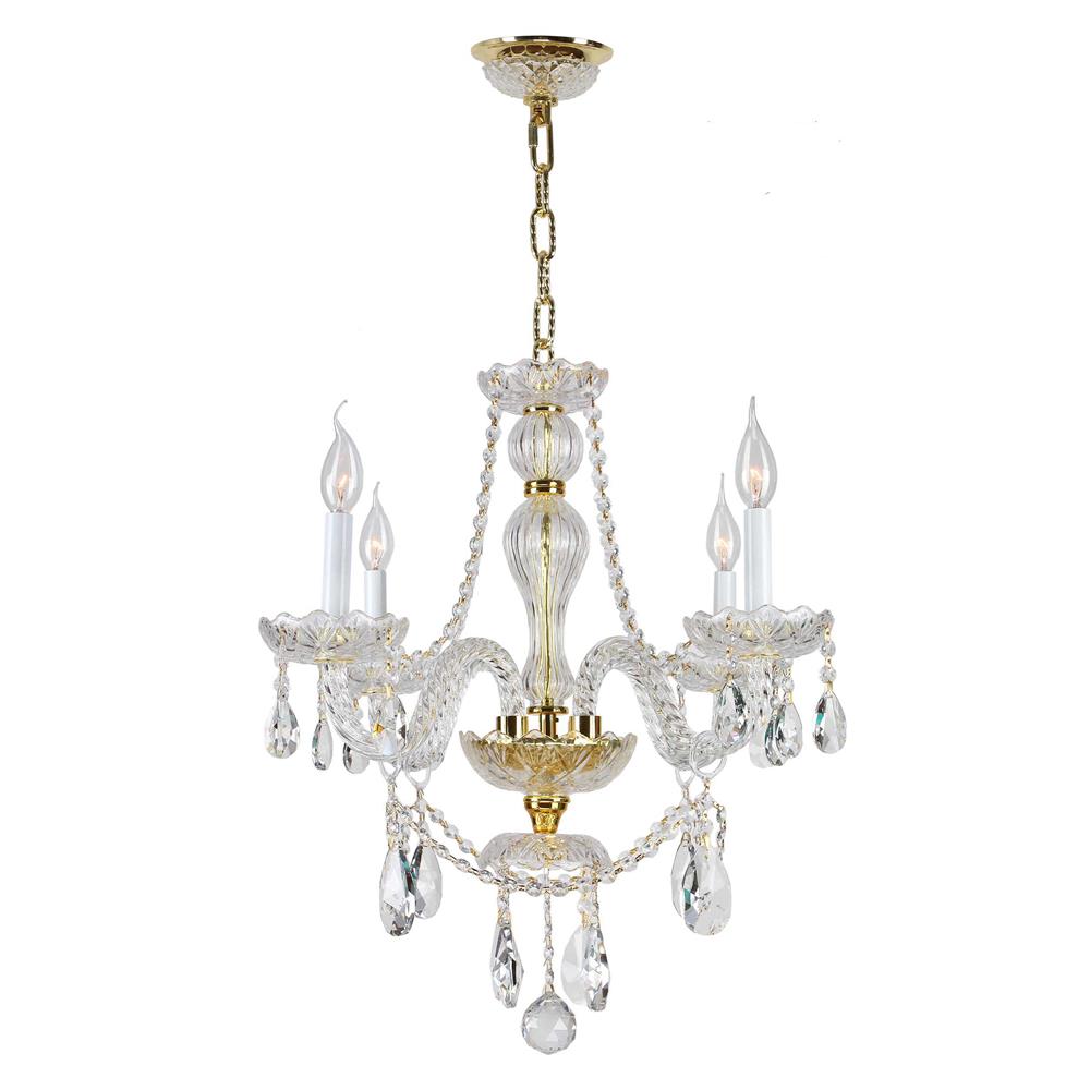 Provence Collection 4 Light Gold Finish and Clear Crystal Chandelier 23