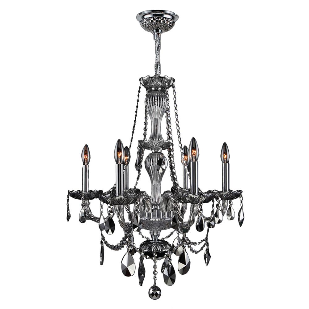Provence Collection 6 Light Chrome Finish and Chrome Crystal Chandelier 23