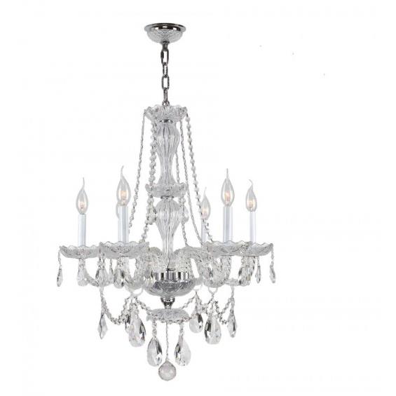 Provence Collection 6 Light Chrome Finish and Clear Crystal Chandelier 23