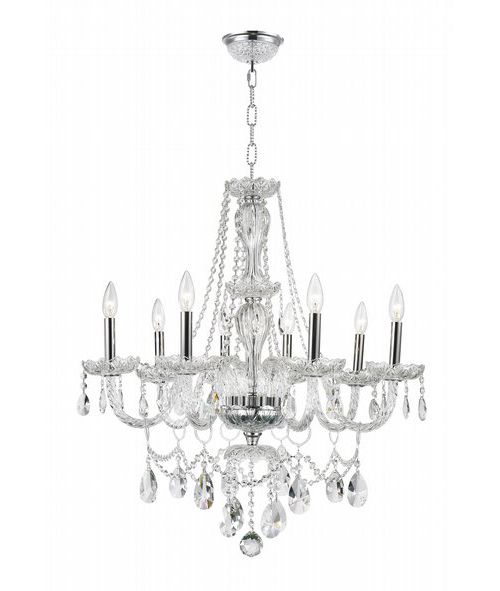Provence Collection 8 Light Chrome Finish and Clear Crystal Chandelier 28