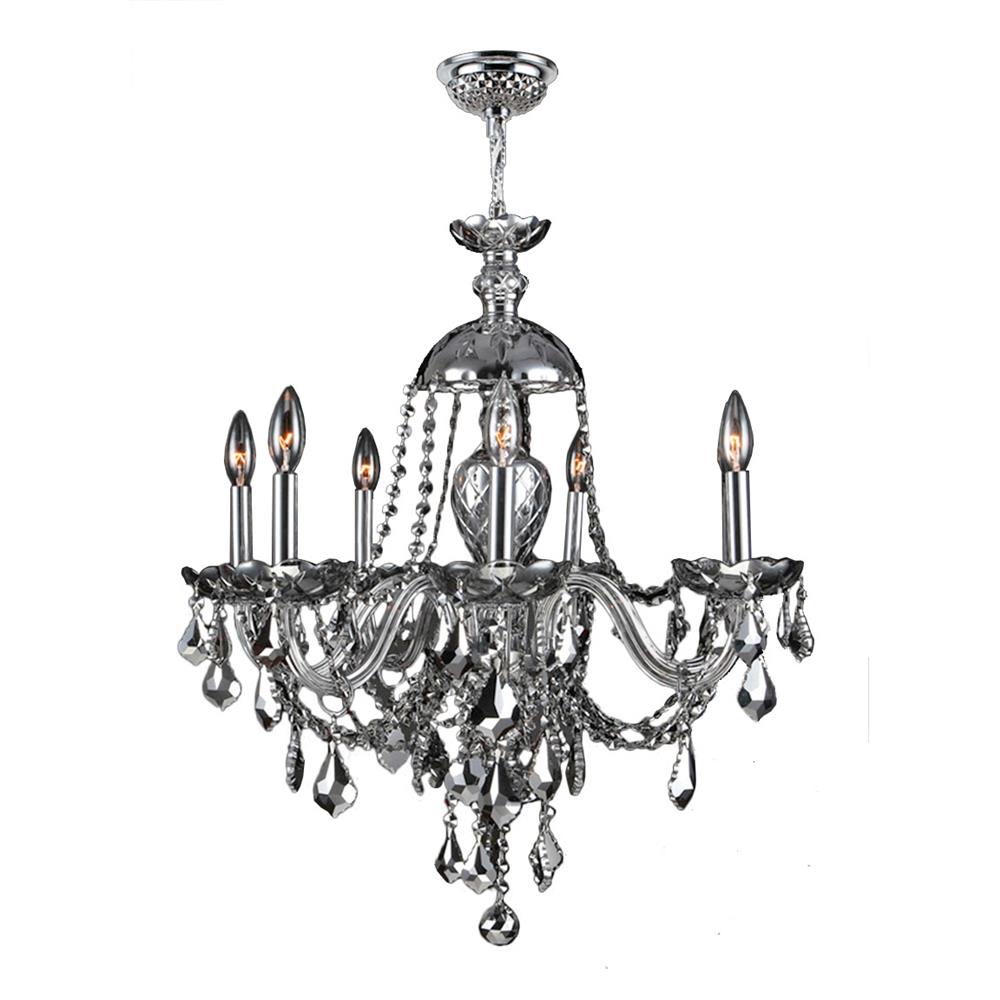 Provence Collection 7 Light Chrome Finish and Chrome Crystal Chandelier 26" D x 28" H Large