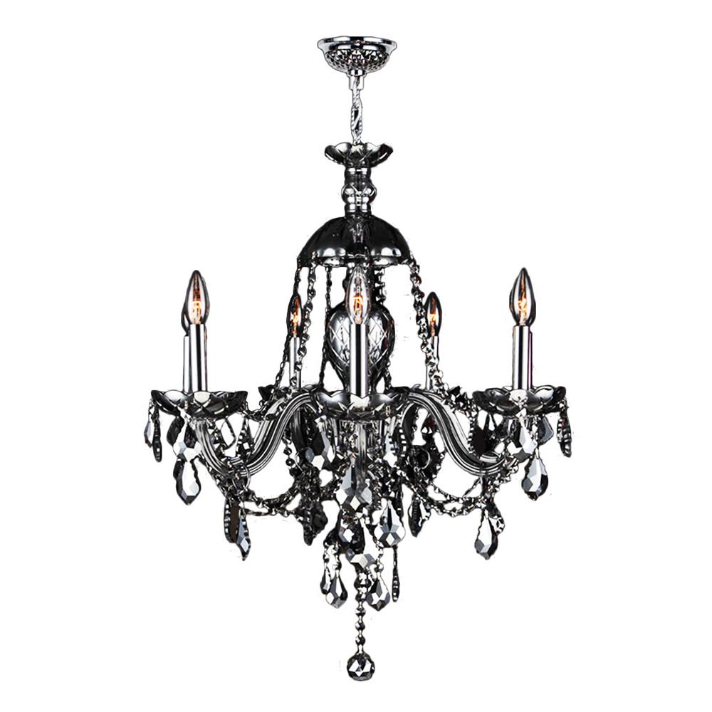 Provence Collection 7 Light Chrome Finish and Smoke Crystal Chandelier 26" D x 28" H Large