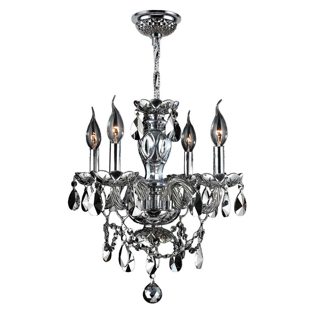 Provence Collection 4 Light Chrome Finish and Chrome Crystal Chandelier 17