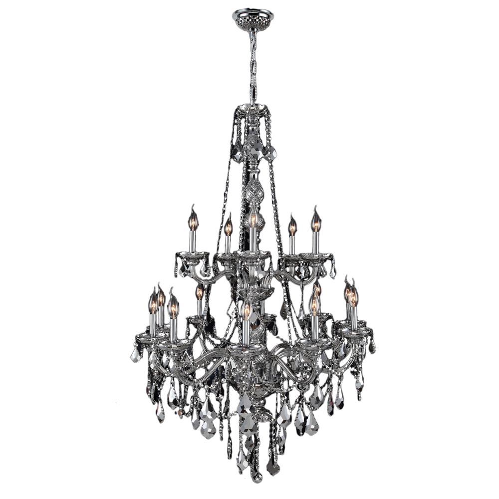 Provence Collection 15 Light Chrome Finish and Chrome Crystal Chandelier 33