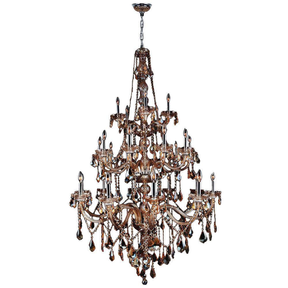 Provence Collection 25 Light Chrome Finish and Amber Crystal Chandelier 43