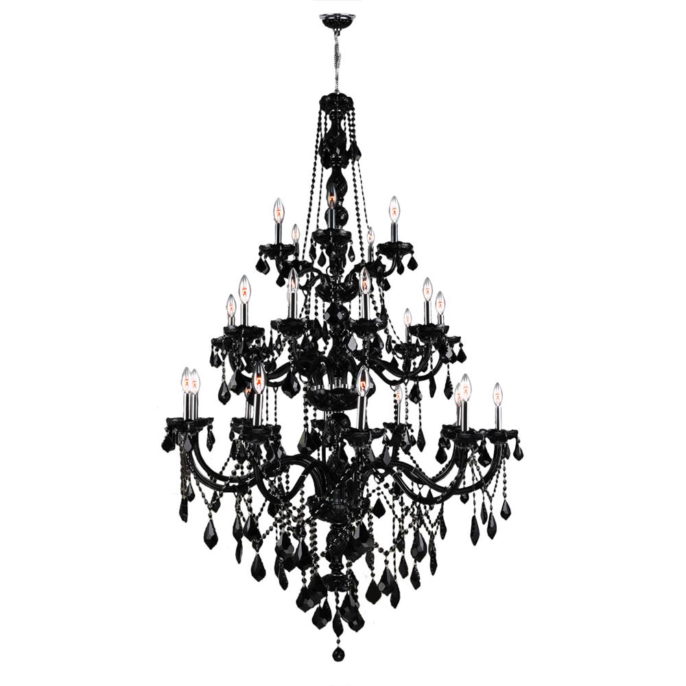 Provence Collection 25 Light Chrome Finish and Black Crystal Chandelier 43
