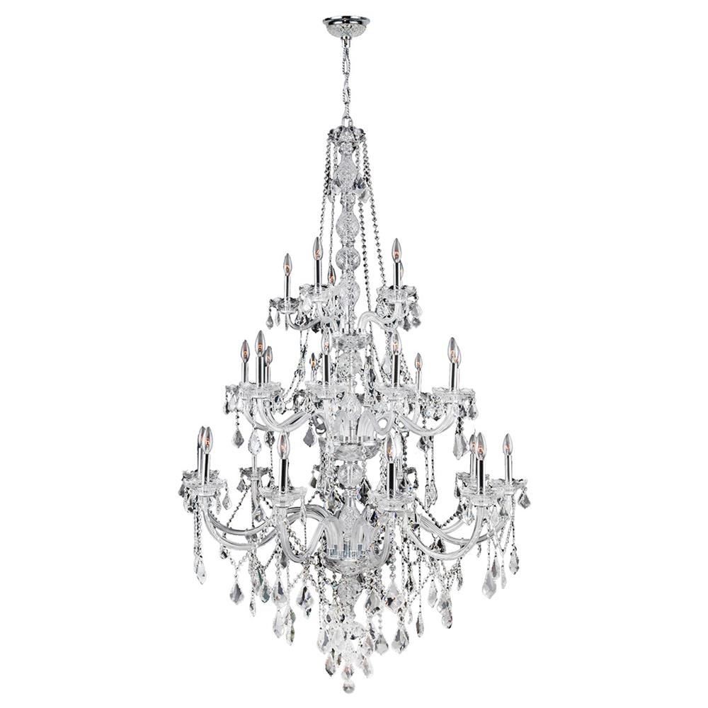 Provence Collection 25 Light Chrome Finish and Clear Crystal Chandelier 43