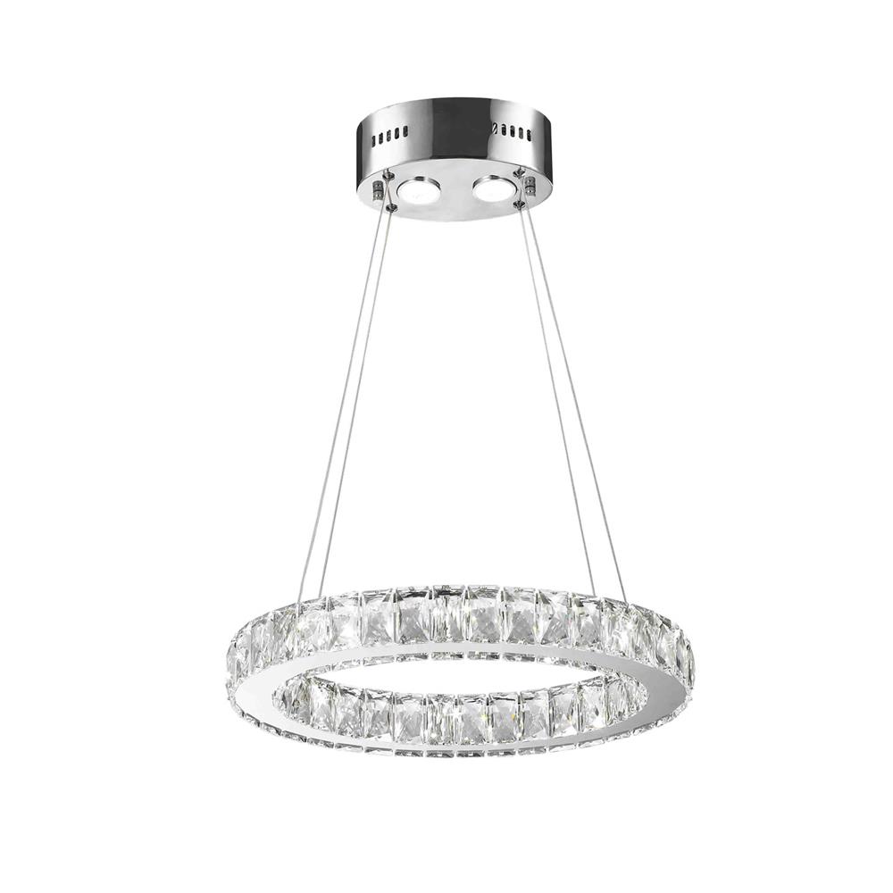 NEW Galaxy 10 LED Light Chrome Finish and Clear Crystal Oval Ring Dimmable Chandelier 18
