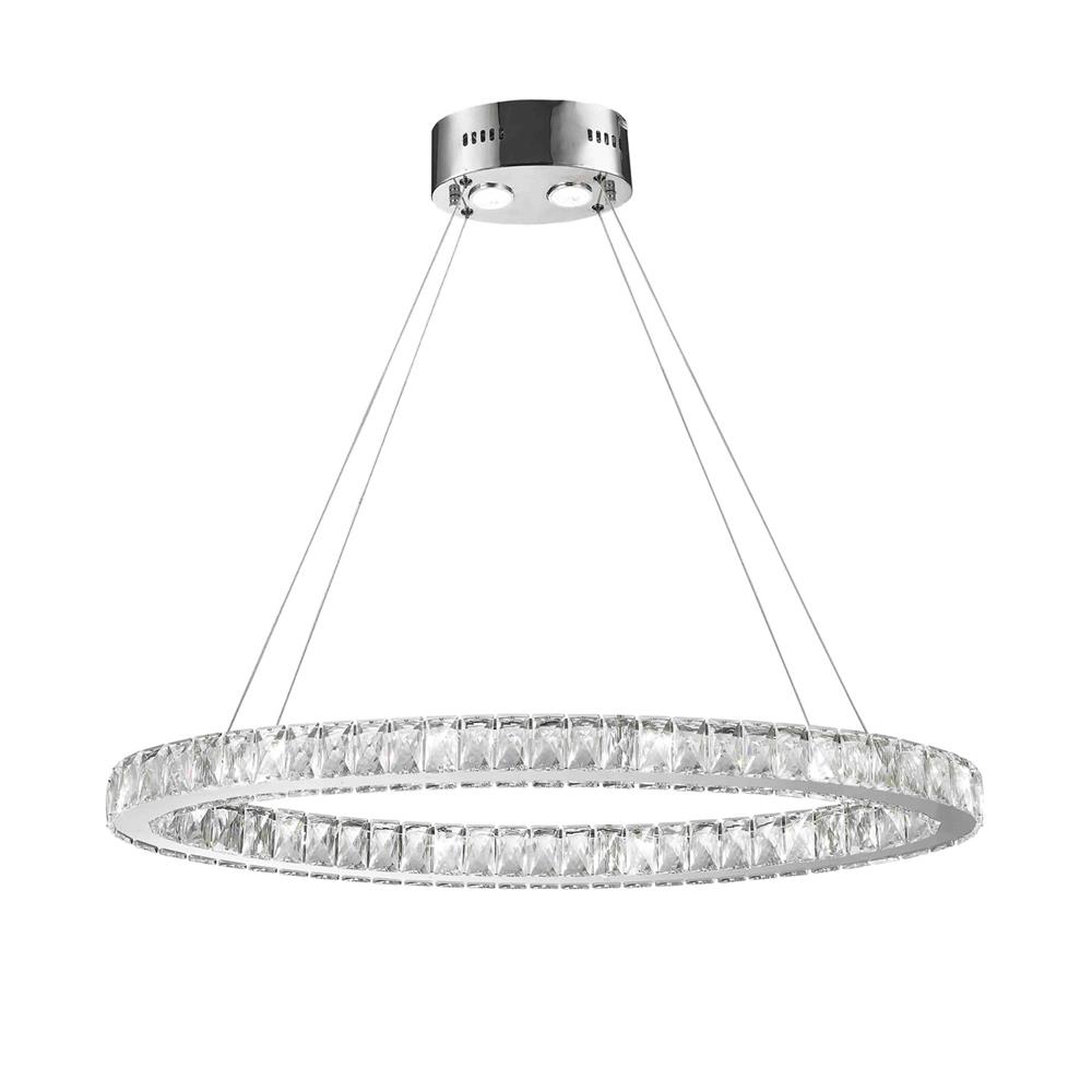NEW Galaxy 14 LED Light Chrome Finish and Clear Crystal Oval Ring Dimmable Chandelier 34