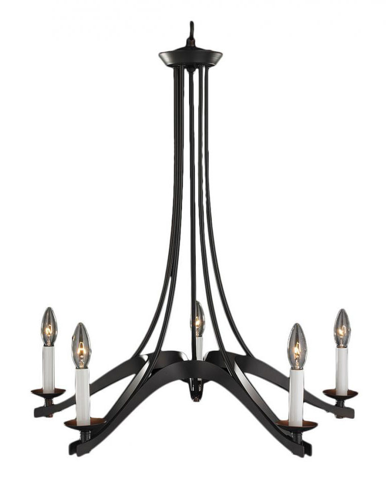 Revere 5 lights Dark Bronze Finish 5 arm Candelabra Chandelier