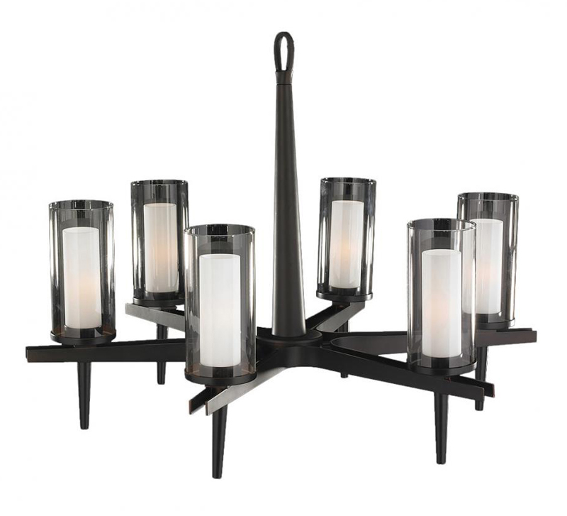 Revere 6 lights Dark Bronze Finish 6 arm Candelabra Chandelier