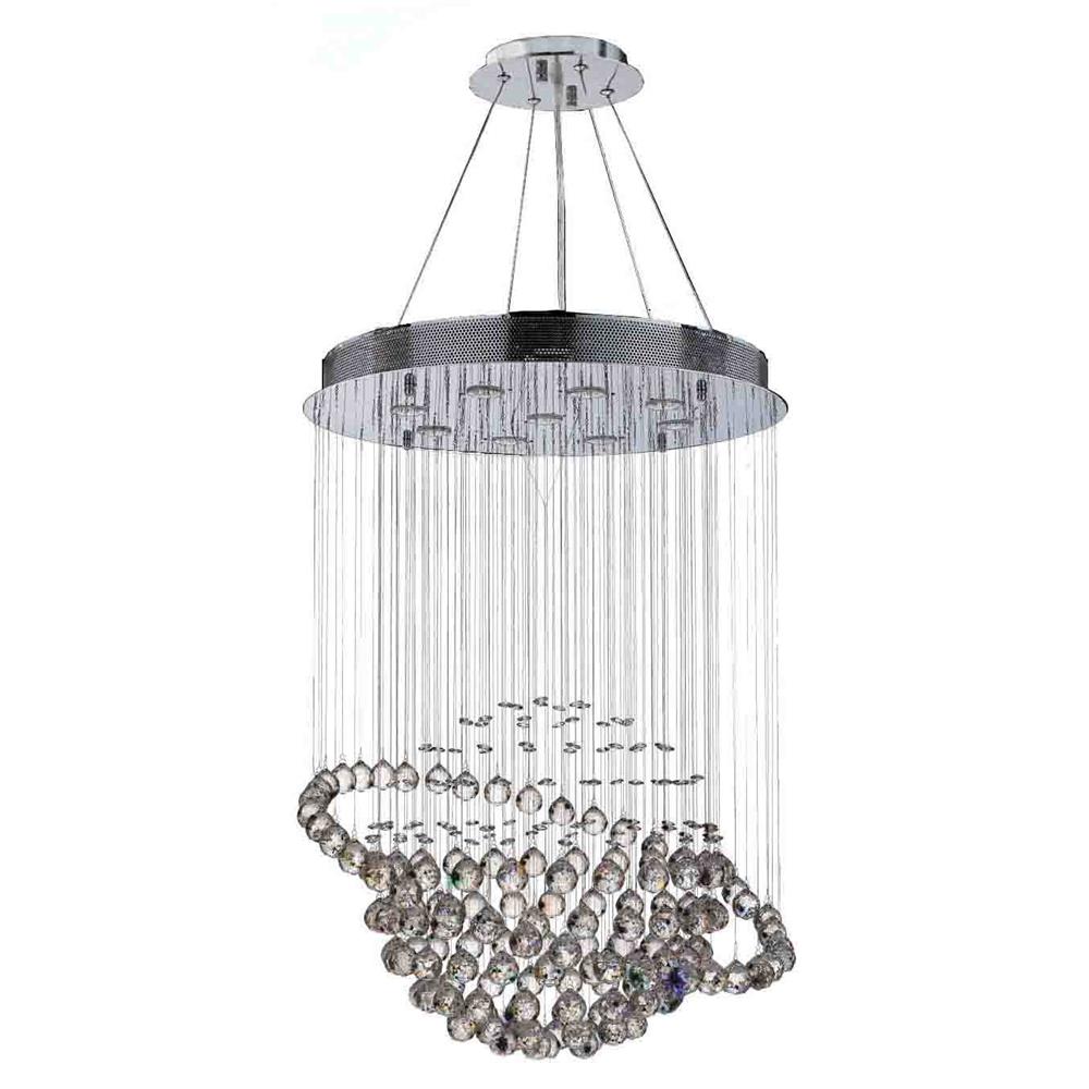 Saturn Collection 9 Light Chrome Finish and Clear Crystal Galaxy Chandelier 26