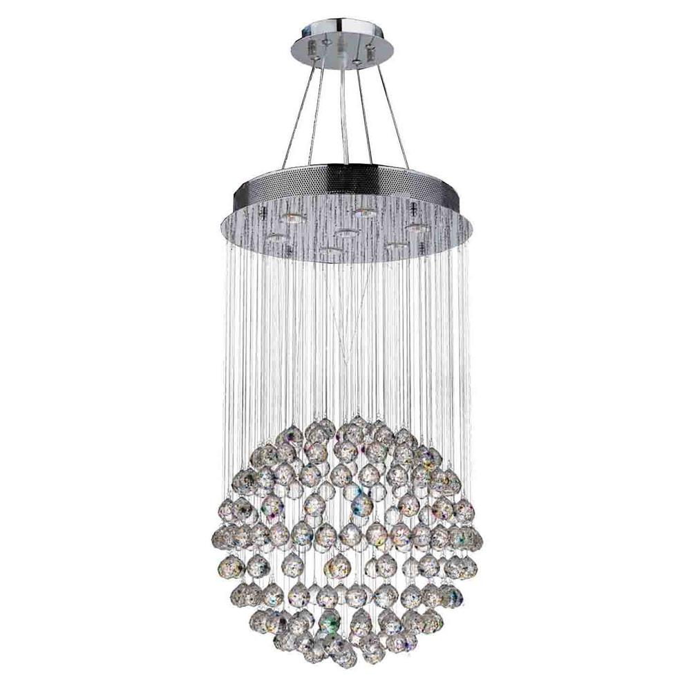 Saturn Collection 7 Light Chrome Finish and Clear Crystal Galaxy Chandelier 20