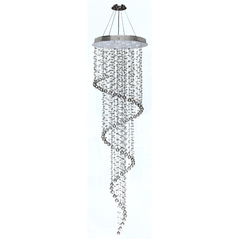 Helix Collection 12 Light Chrome Finish and Clear Crystal Spiral Chandelier 28