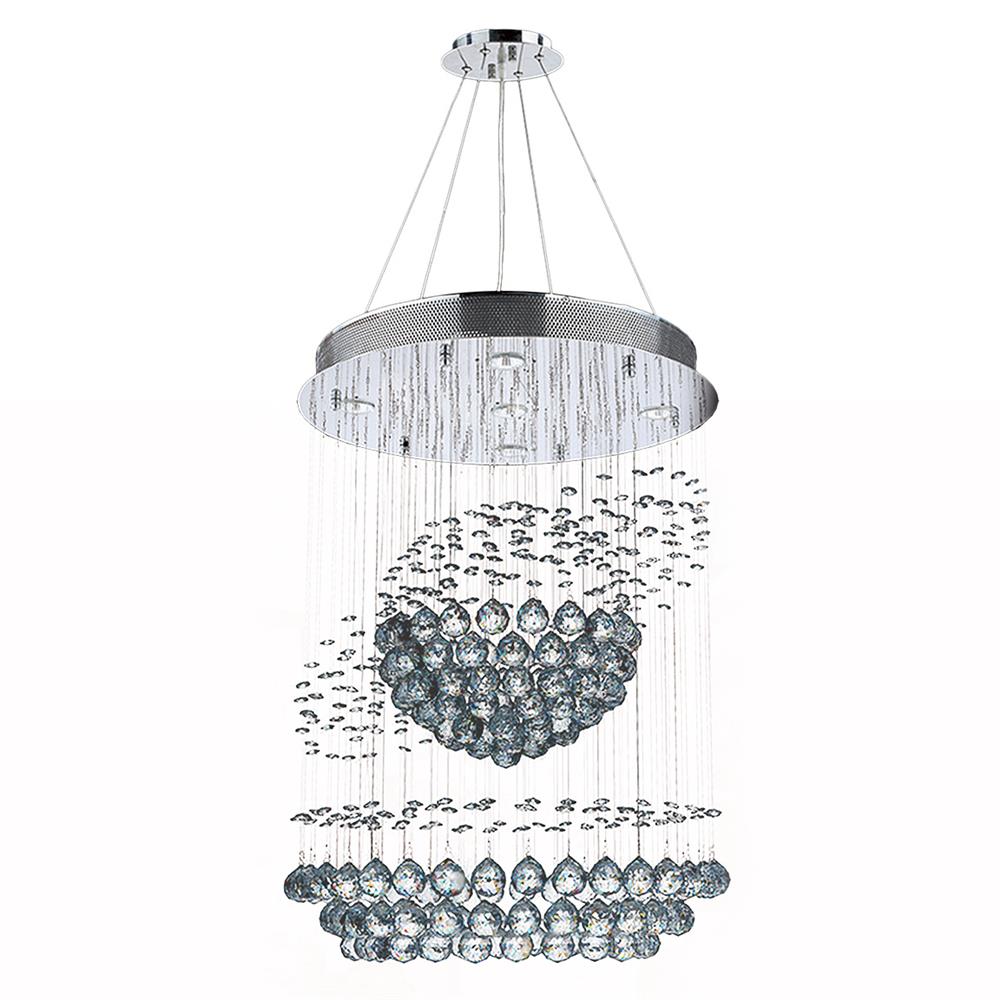 Saturn Collection 5 Light Chrome Finish and Clear Crystal Galaxy Chandelier 22
