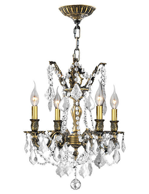 Windsor Collection 4 Light Antique Bronze Finish and Golden Teak Crystal Chandelier 17