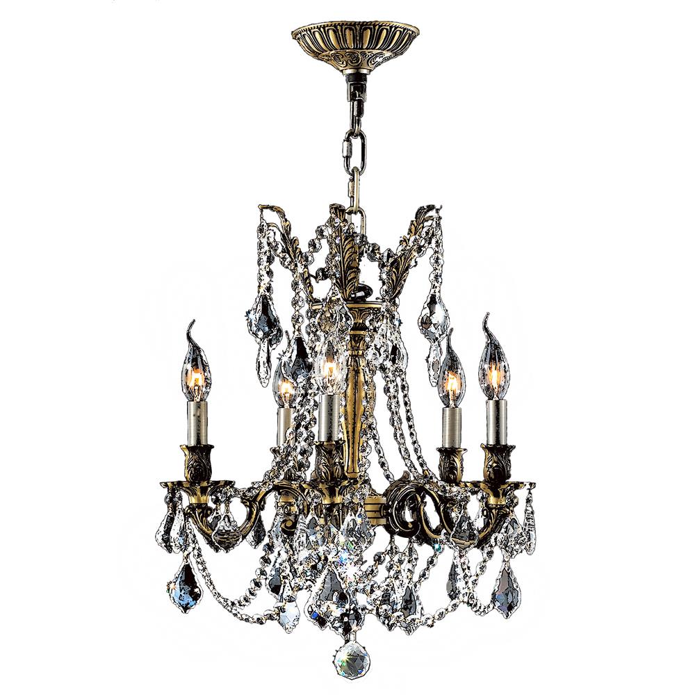 Windsor Collection 5 Light Antique Bronze Finish and Clear Crystal Cast Brass Chandelier 18" D x 19" H Medium