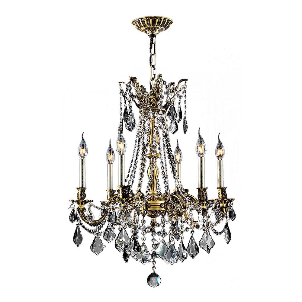 Windsor Collection 6 Light Antique Bronze Finish and Clear Crystal Chandelier 23