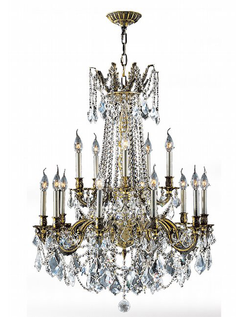 Windsor Collection 8 Light Antique Bronze Finish and Clear Crystal Chandelier 24