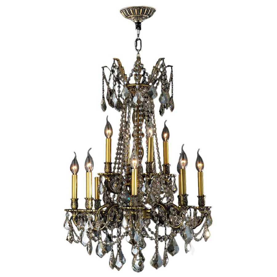 Windsor Collection 12 Light Antique Bronze Finish and Golden Teak Crystal Chandelier 24