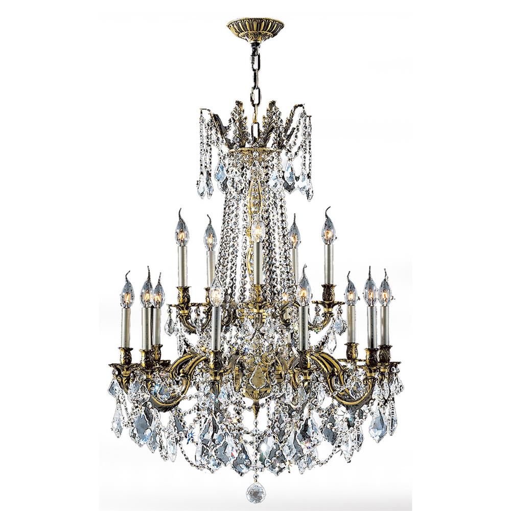 Windsor Collection 15 Light Antique Bronze Finish and Clear Crystal Chandelier 28