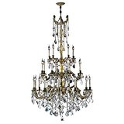 Windsor Collection 25 Light Antique Bronze Finish and Clear Crystal Cast Brass Chandelier 38" D x 62" H Three 3 Tier Large