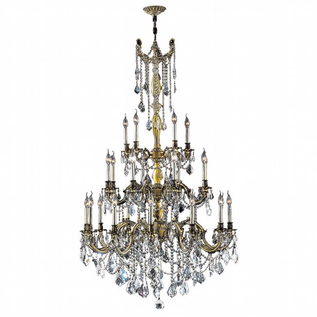 Windsor Collection 25 Light Antique Bronze Finish and Clear Crystal Chandelier 38