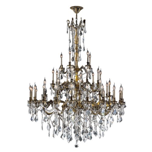 Windsor Collection 45 Light Antique Bronze Finish and Clear Crystal Cast Brass Chandelier 54" D x 66" H Four 4 Tier Extra Large