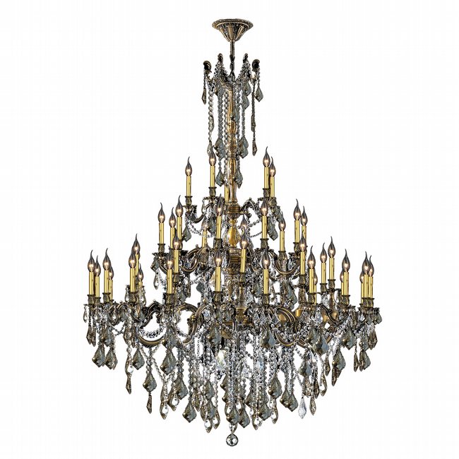 Windsor Collection 45 Light Antique Bronze Finish and Golden Teak Crystal Chandelier 54