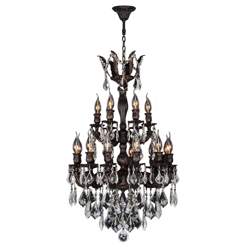 Versailles Collection 18 Light Flemish Brass Finish and Clear Crystal Chandelier 21