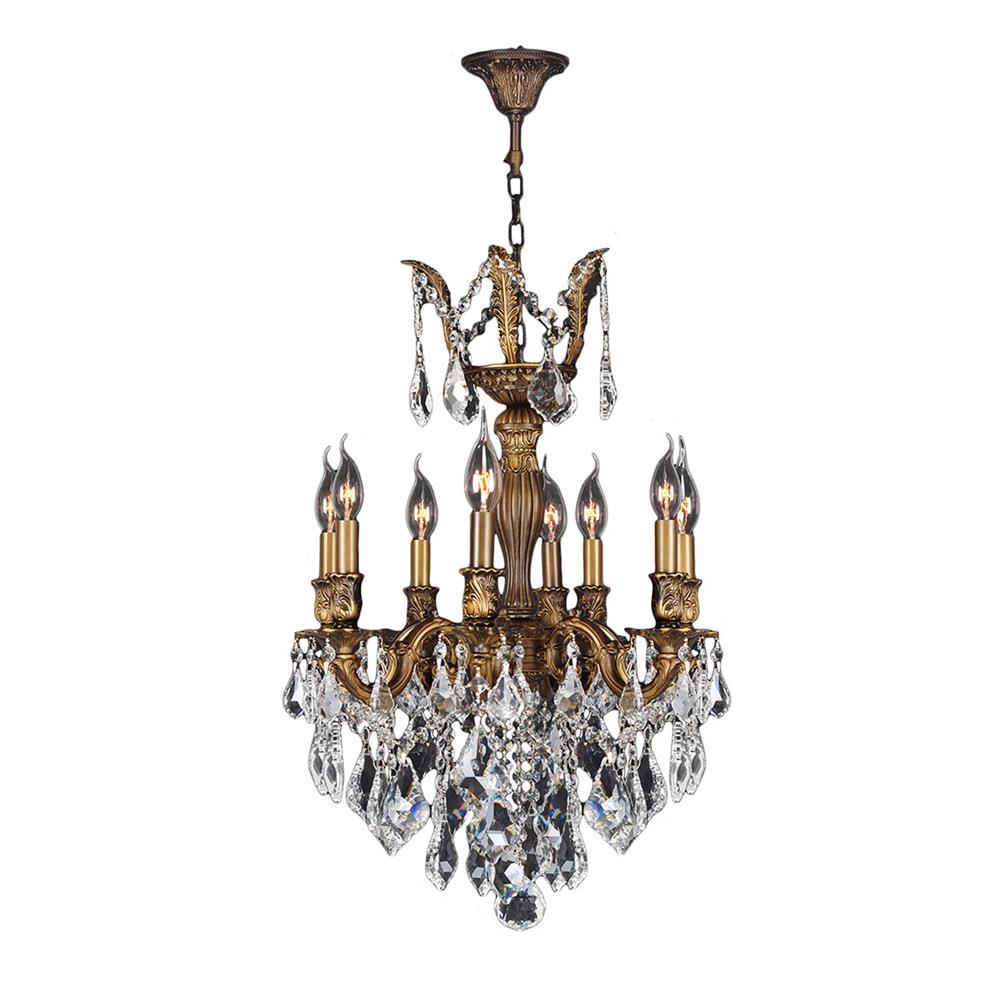 Versailles Collection 8 Light Antique Bronze Finish and Clear Crystal Chandelier 19