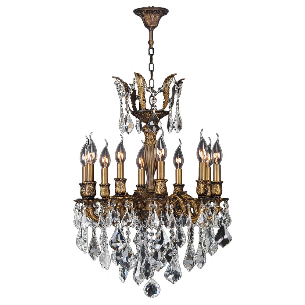 Versailles Collection 10 Light Antique Bronze Finish and Clear Crystal Chandelier 19