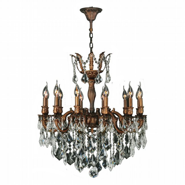 Versailles Collection 12 Light French Gold Finish and Clear Crystal Chandelier 20