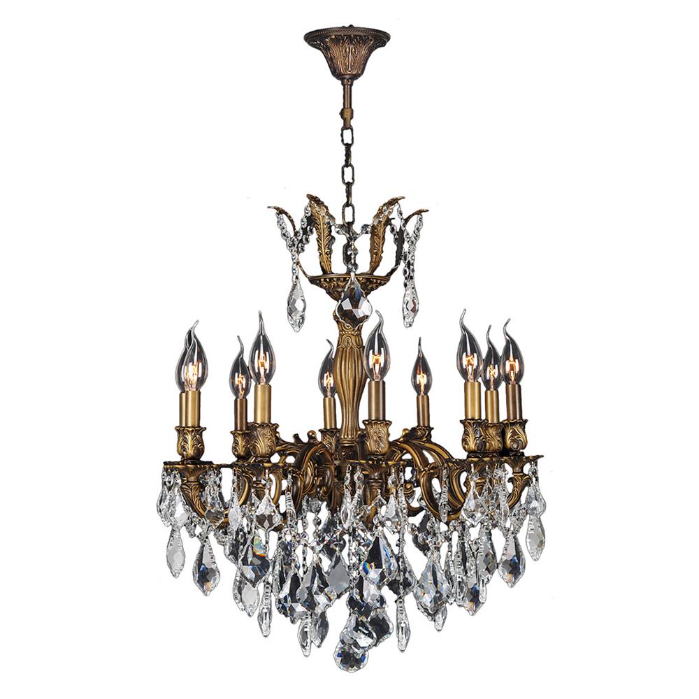 Versailles Collection 10 Light Antique Bronze Finish and Clear Crystal Chandelier 22