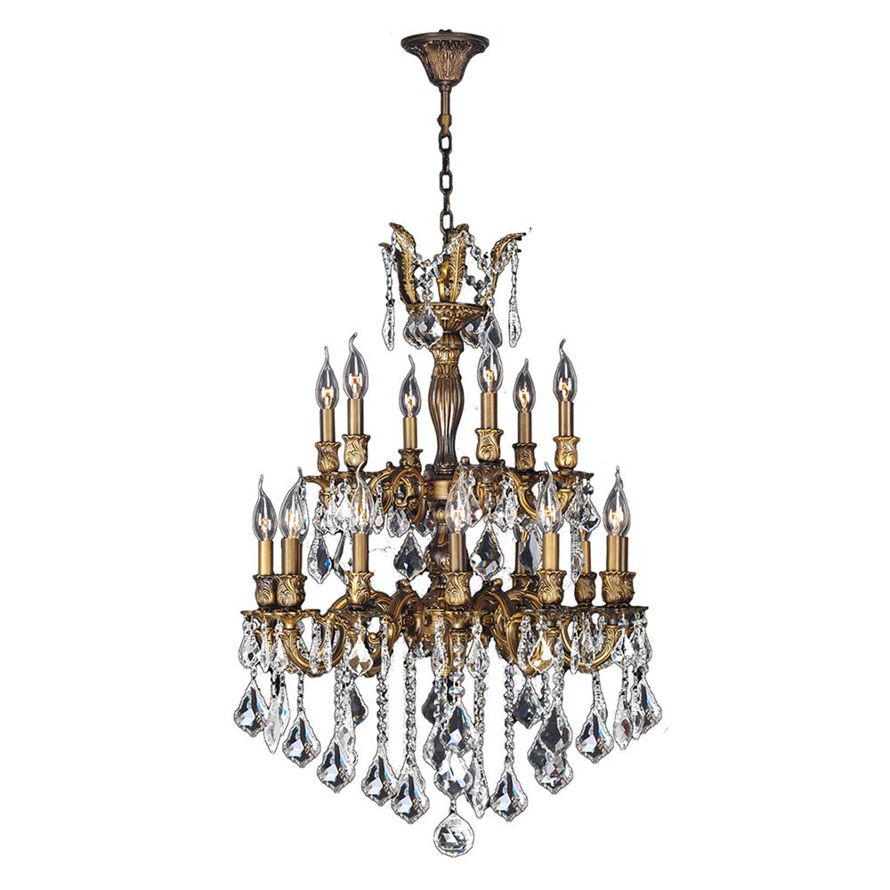 Versailles Collection 18 Light Antique Bronze Finish and Clear Crystal Chandelier 24