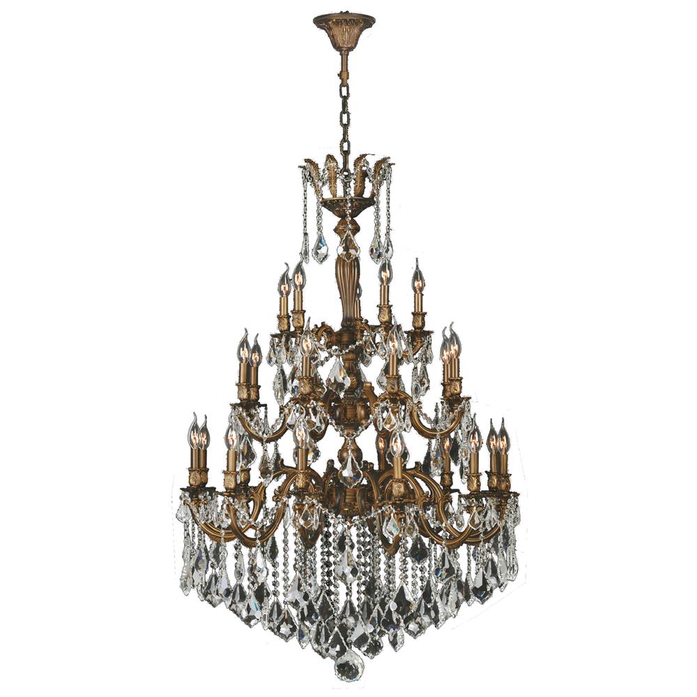 Versailles Collection 25 Light French Gold Finish and Clear Crystal Chandelier 36