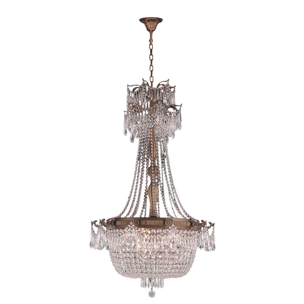 Winchester Collection 10 Light Antique Bronze Finish and Clear Crystal Chandelier 30