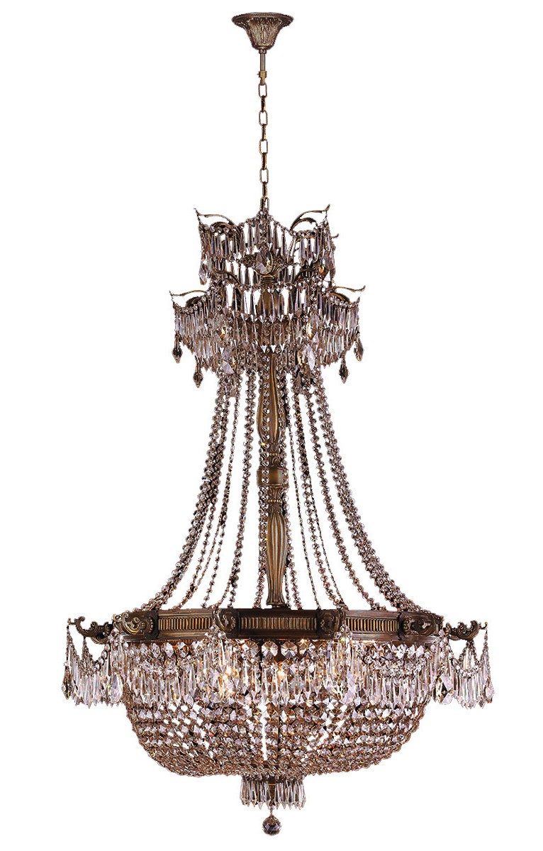 Winchester Collection 12 Light Antique Bronze Finish and Clear Crystal Chandelier 36