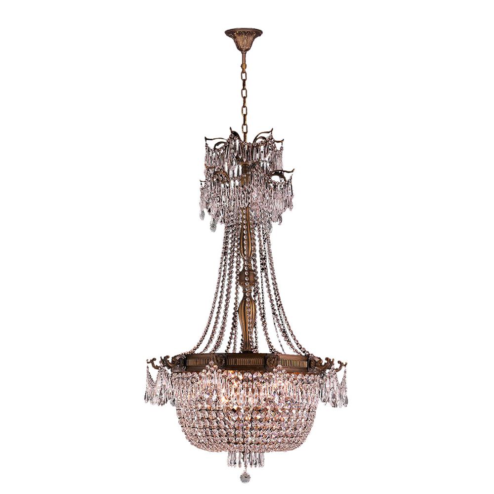 Winchester Collection 10 Light French Gold Finish and Clear Crystal Chandelier 30