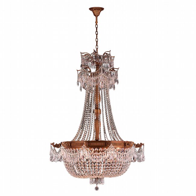 Winchester Collection 12 Light French Gold Finish and Clear Crystal Chandelier 36