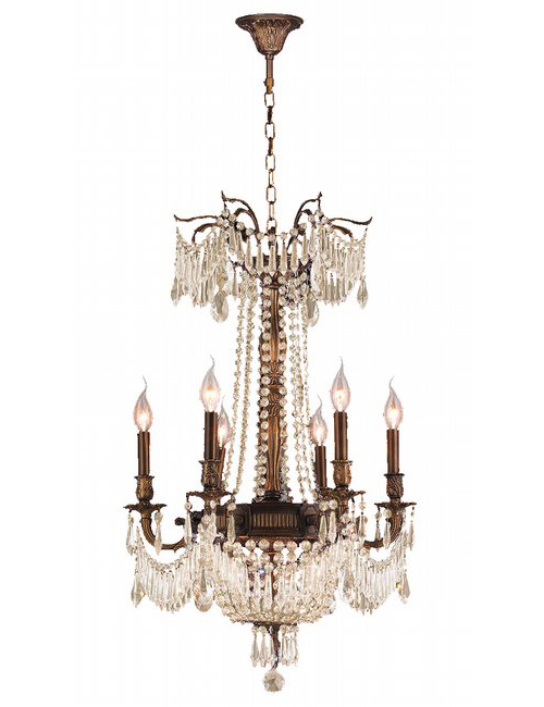 Winchester Collection 9 Light Antique Bronze Finish and Golden Teak Crystal Chandelier 20