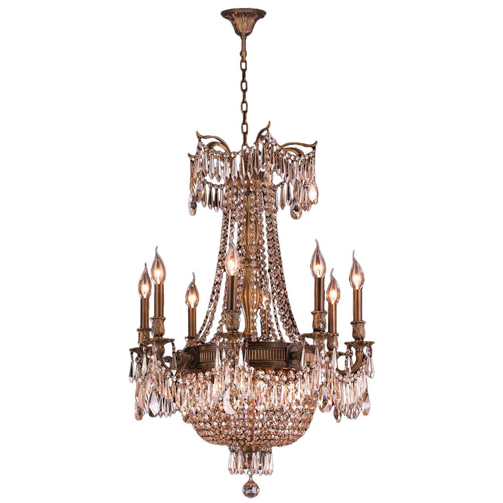 Winchester Collection 12 Light Antique Bronze Finish and Clear Crystal Chandelier 24