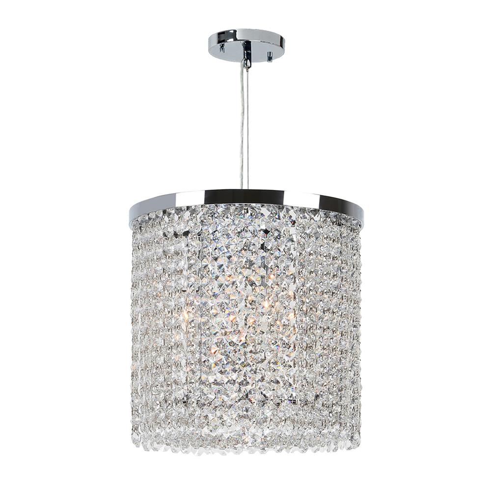 Prism Collection 3 Light Chrome Finish and Clear Crystal Round Pendant 10" D x 10" H Small
