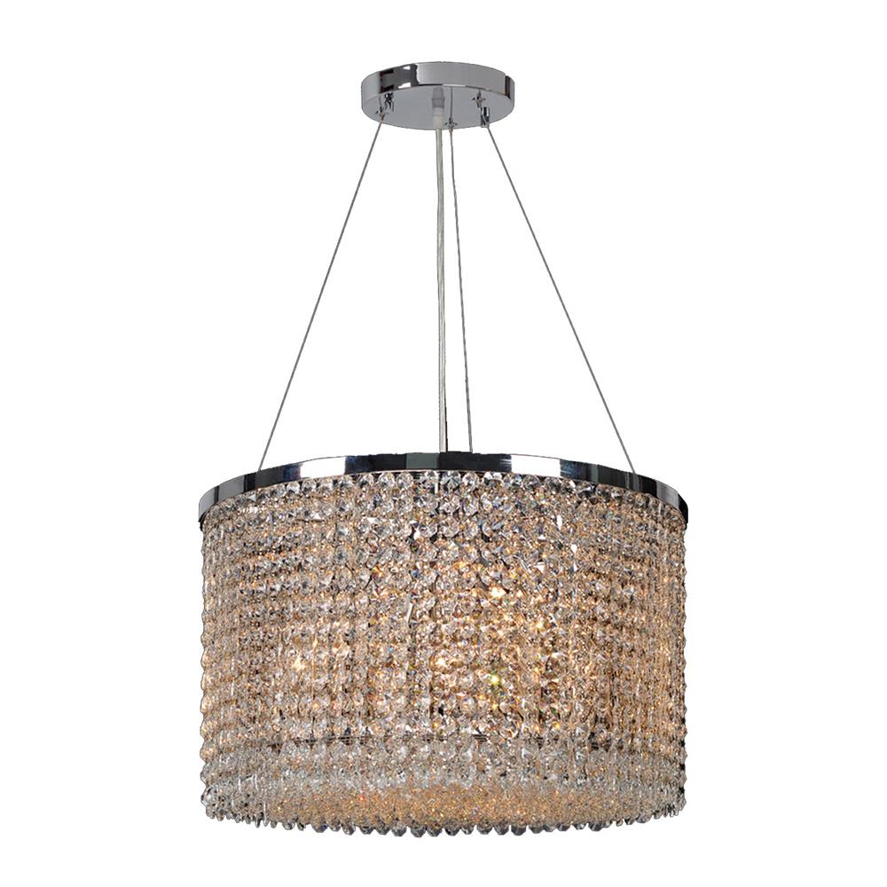 Prism Collection 7 Light Chrome Finish and Clear Crystal Round Chandelier 16" D x 10" H Mini