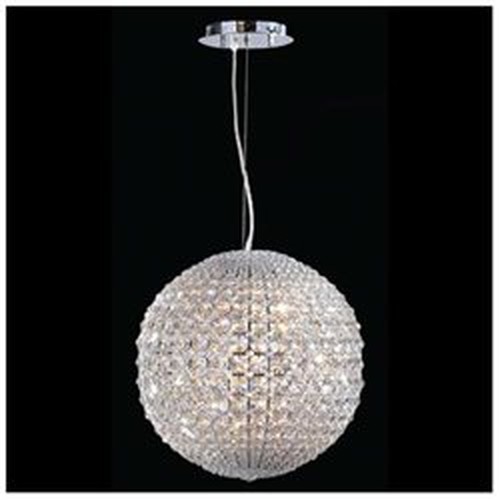 Pluto 8 Light Chrome Finish with Clear Crystal Pendant