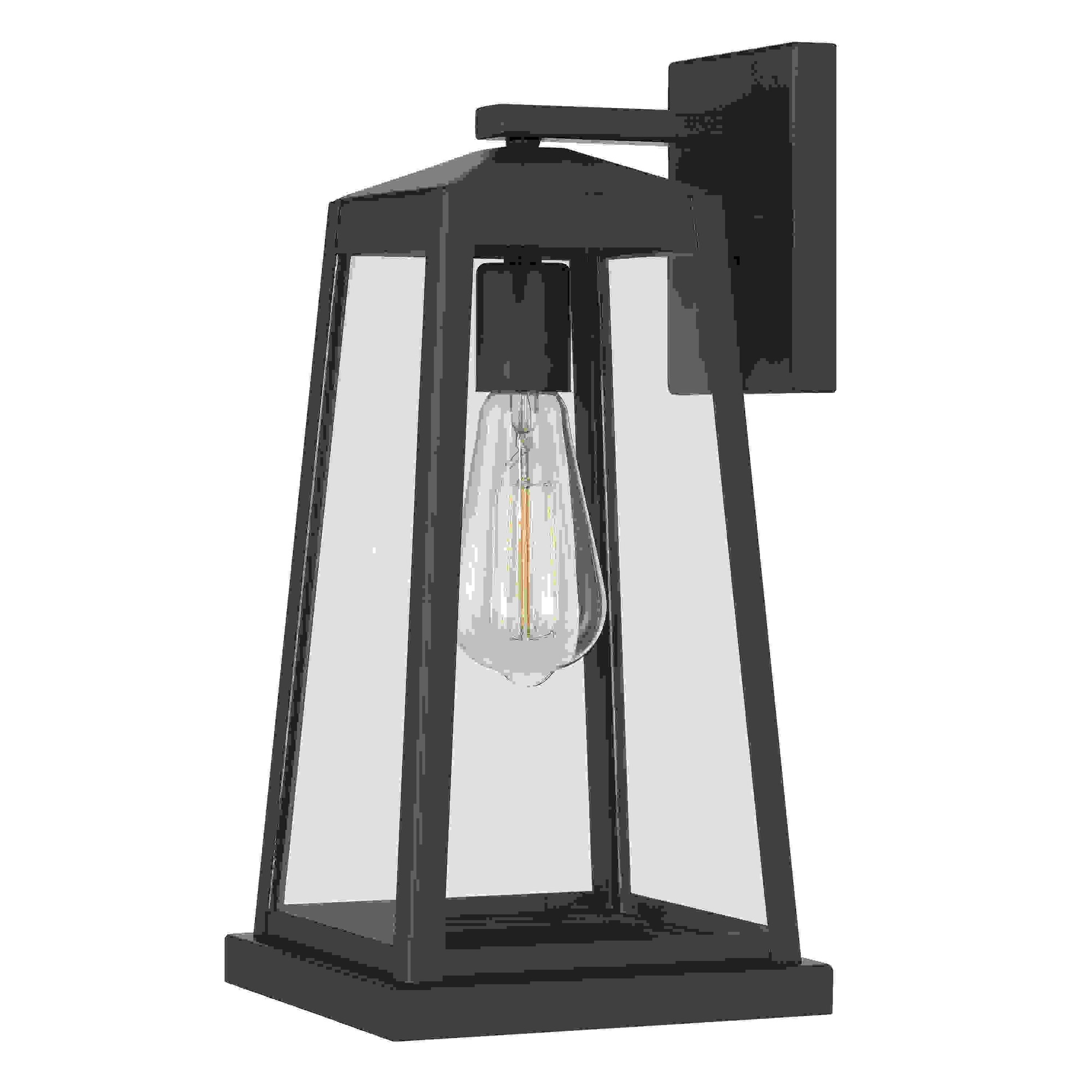 Edisto 15 In 1-Light Matte Black Painted Outdoor Wall Sconce Lamp